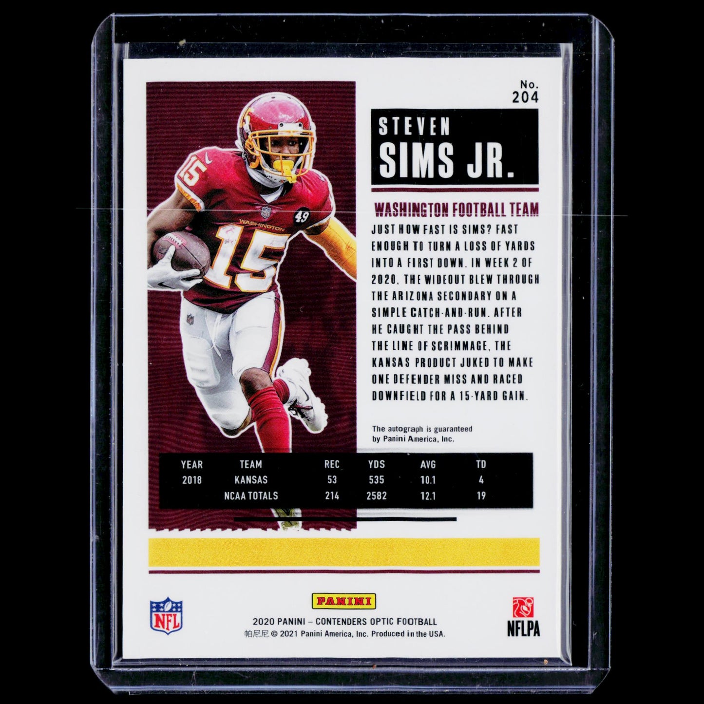 Steven Sims Jr - Rookie Ticket Autograf - Contenders Optic 2020