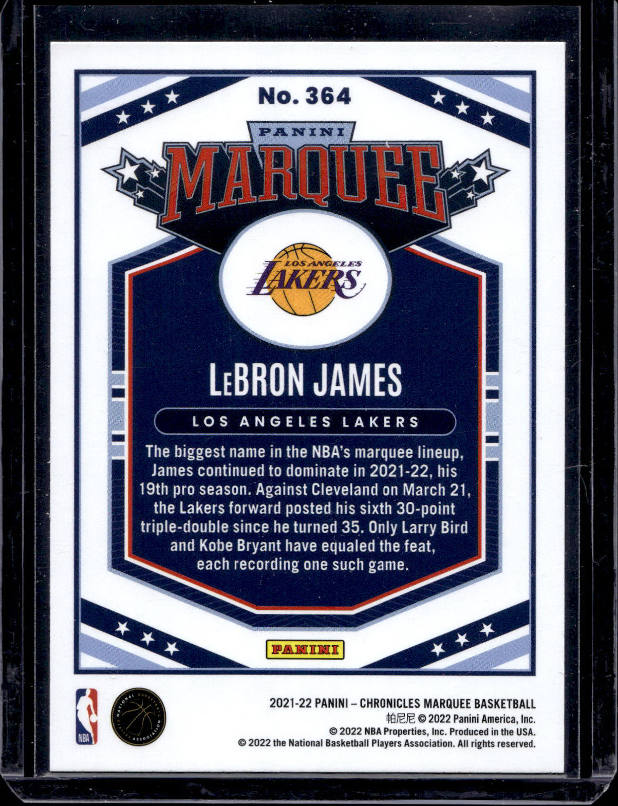 Lebron James - Marquee - Chronicles 21/22