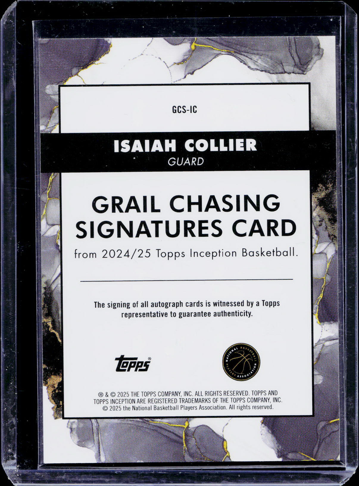 Isaiah Collier - Grail Chasing Autograph /75 - Inception 2025
