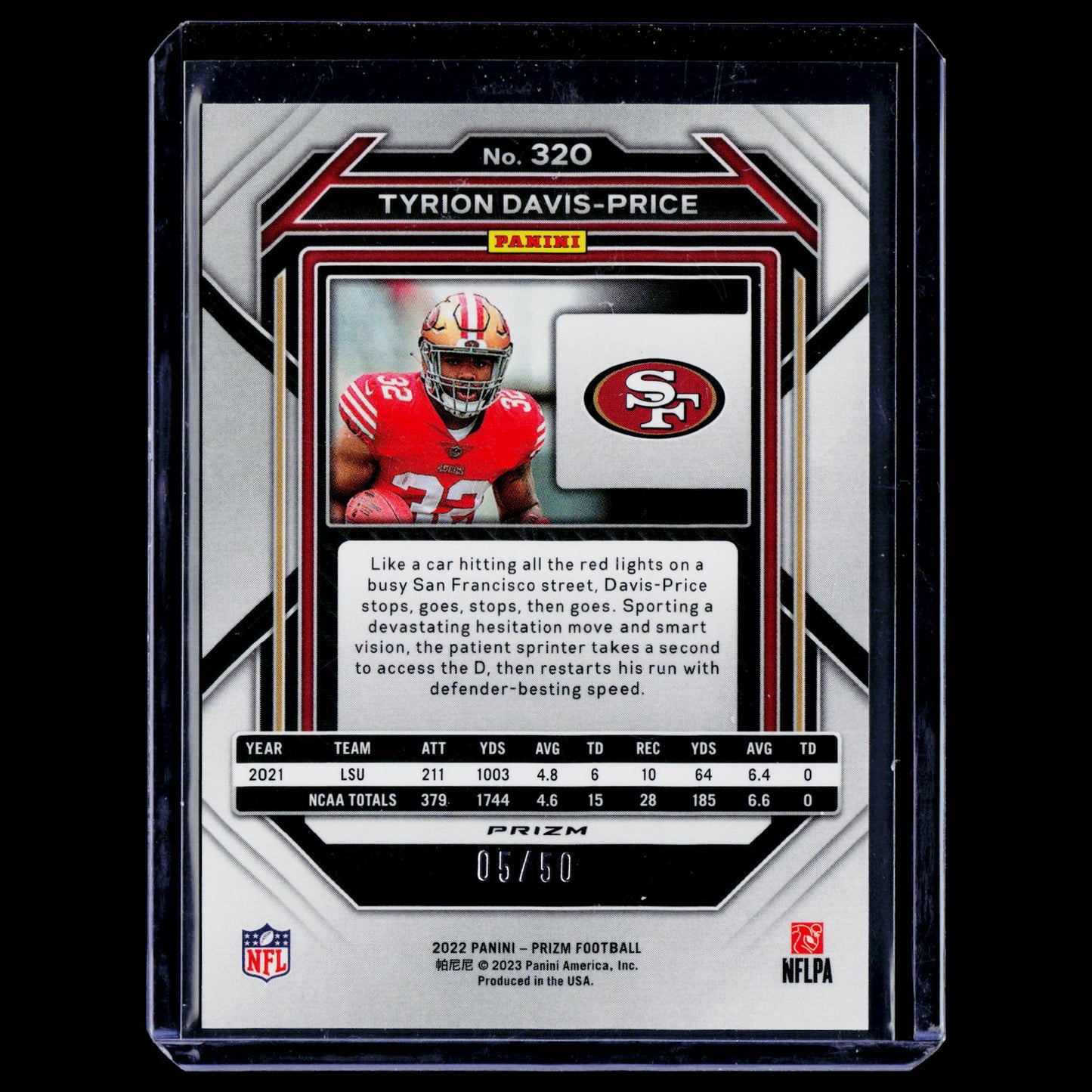 Tyrion Davis - No Huddle Red /50 - Prizm 2022