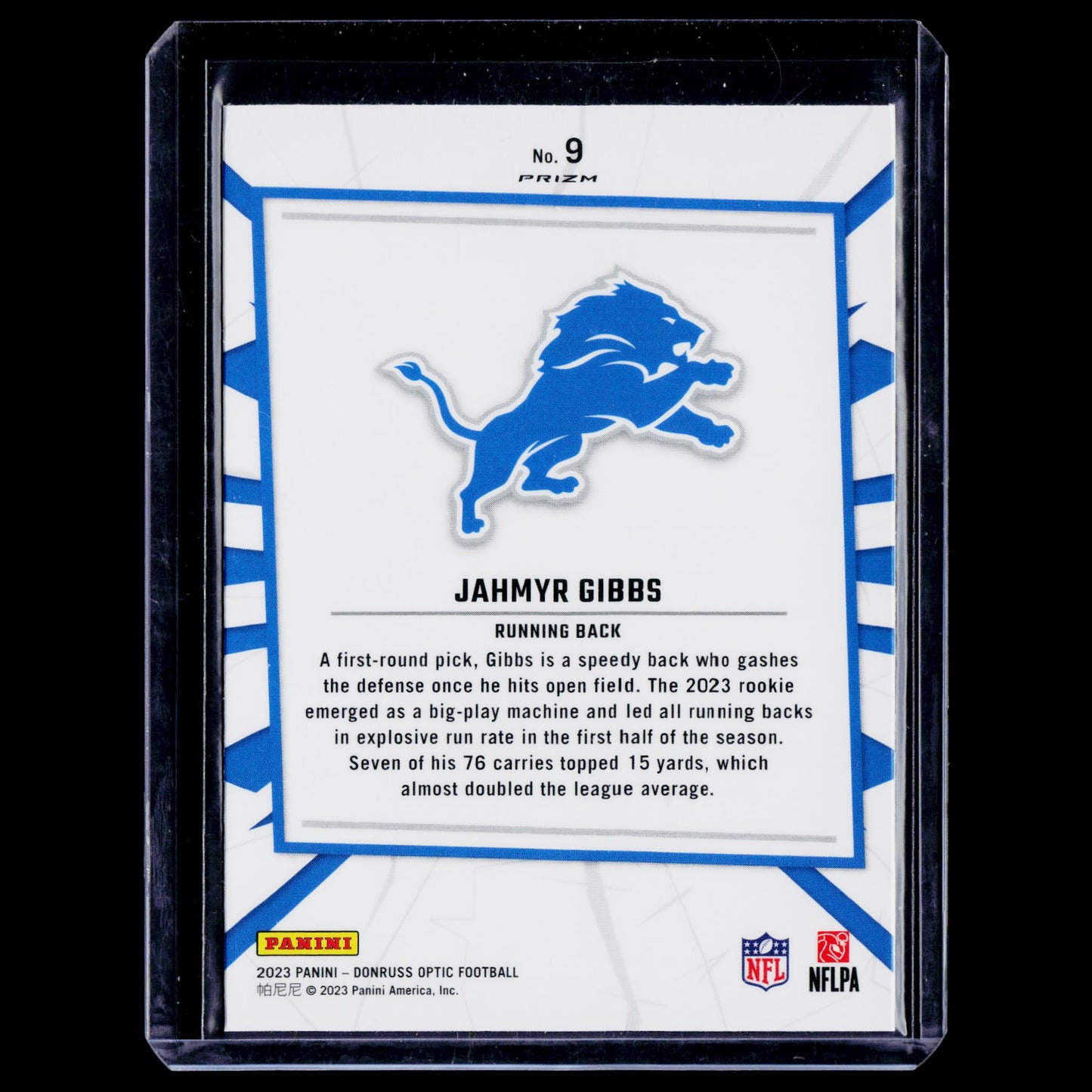 Jahmyr Gibbs - My House - Donruss Optic 2023