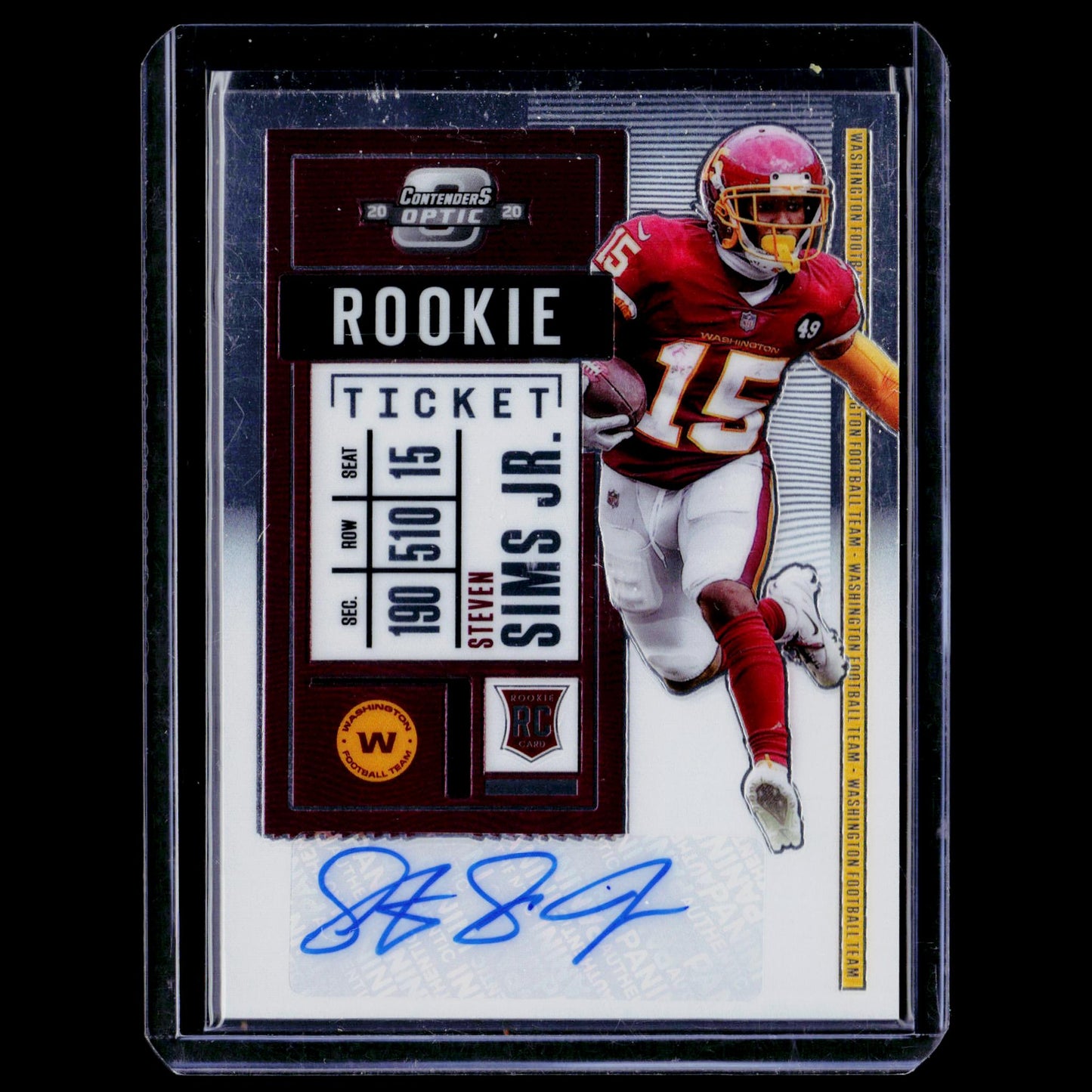 Steven Sims Jr - Rookie Ticket Autograf - Contenders Optic 2020
