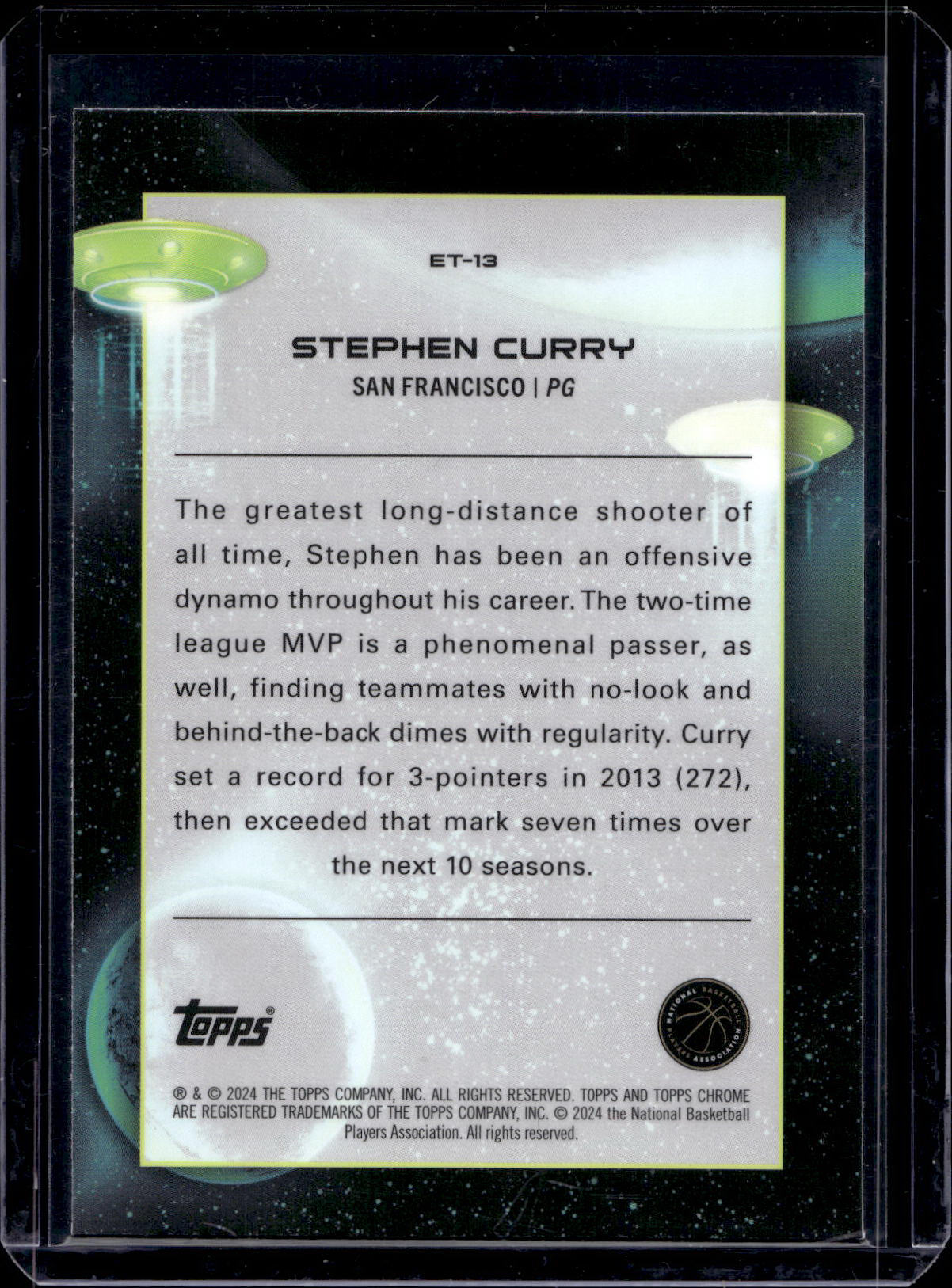 Stephen Curry - Extraterrestial Talent - Topps Chrome 2024
